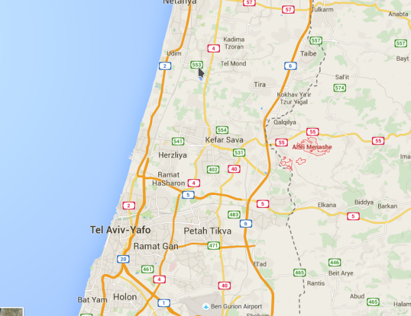 Location of Alfei Menashe